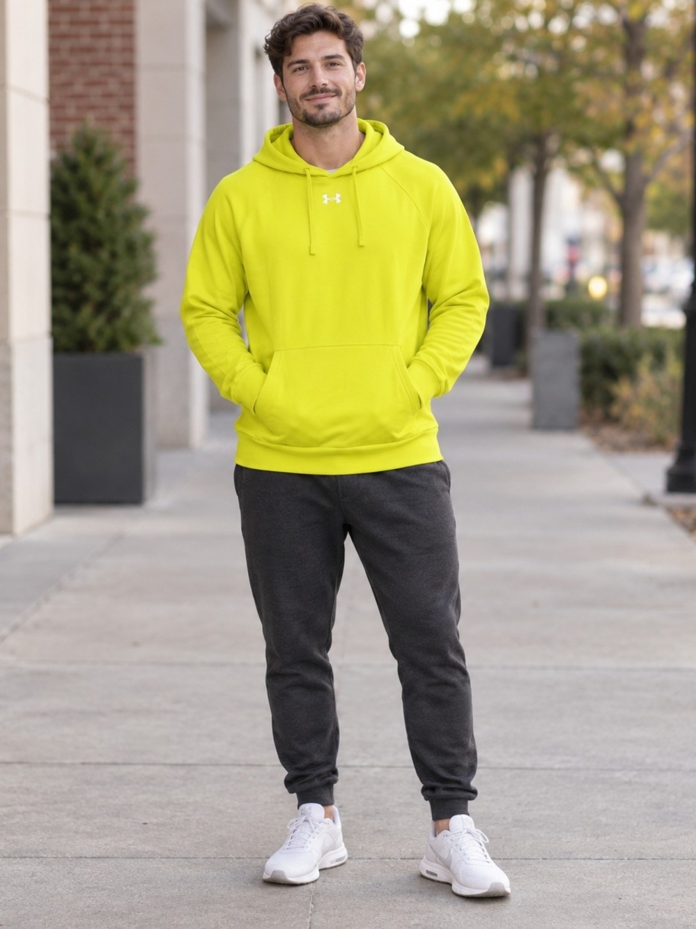 #1301 Under Armour Rival Fleece Hoodie Men’s XL Neon Yellow Pullover NWT Flaw